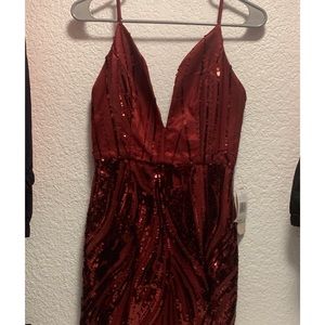 Burgundy Sequin Dress